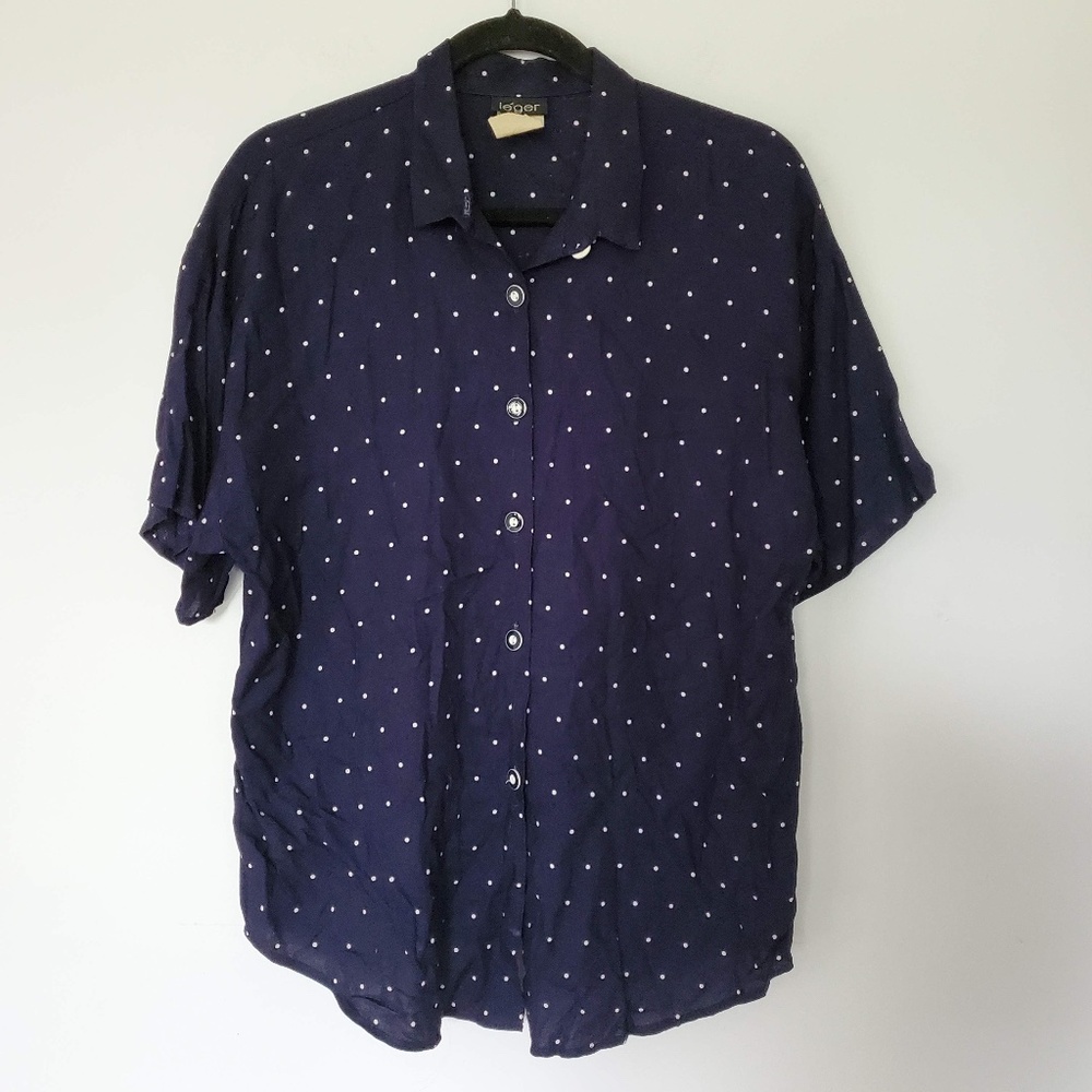 2for$20 vintage leger polka dot shirt  button down